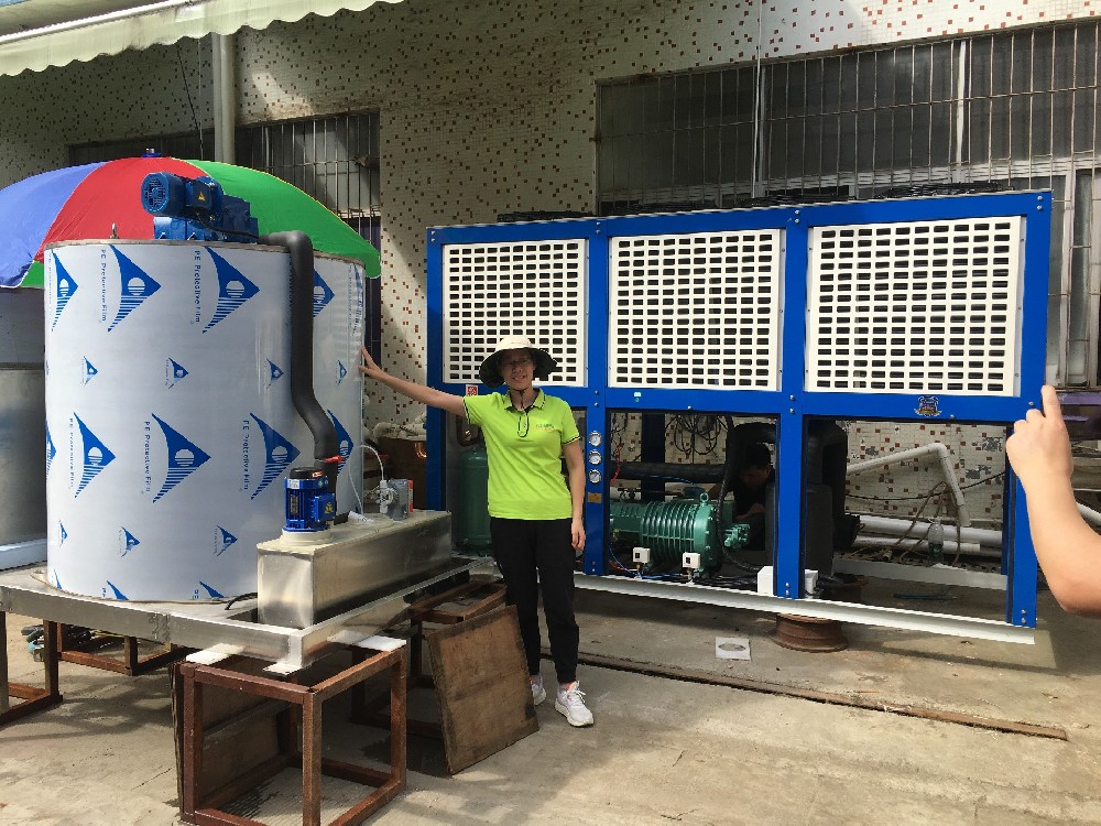 ICEUPS 8 ton per day air cooling flake ice machine for Oman customer